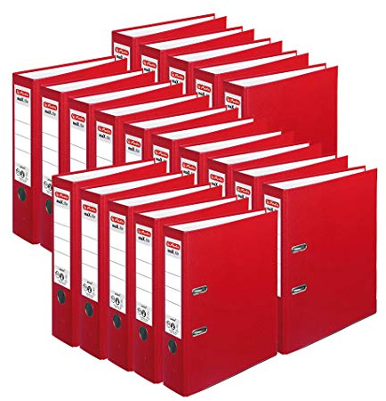 herlitz Ordner A4, maX.file protect, maXimale Qualität (8cm Breit, Rot, 20er Pack)
