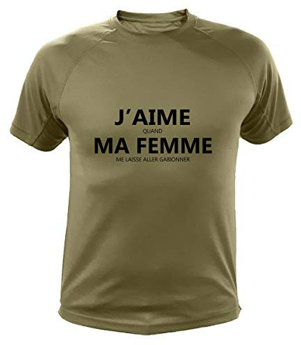 Tee Shirt J'aime Quand Ma Femme Me Laisse Aller Gabionner (L,520, Vert)