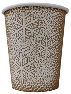 PGV Pappbecher Trinkbecher Weihnachten Schneeflocke 200 ml - verschiedene Mengen (50 Stück)