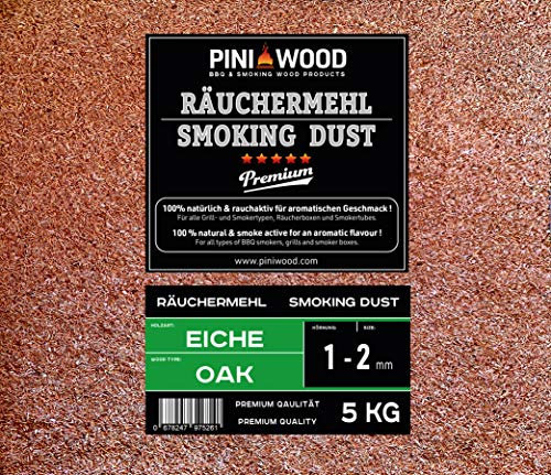 PINI Smoking Chips Oak 1-3 mm Smoking Dust Chips 18 Litres 5 kg