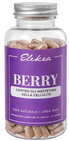 Integratore Anticellulite e drenante forte 120cps con frutti rossi richberry 6000™, centella asiatica e vitamina C, supporta il microcircolo e combatte la ritenzione idrica gambe - Made in Italy