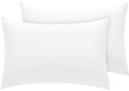 800 Thread Count - House Wife Pillow Cases - 100% Pure Egyptian Cotton Sateen Super Soft Hotel Quality Bedding, 2 House Wife Pillow Cases - White