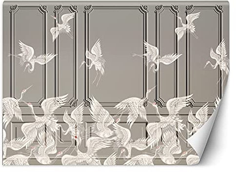 Papier peint intissé - 368 x 254 cm - Effet 3D - Décoration murale pour salon - Facile à monter - Ornement abstrait