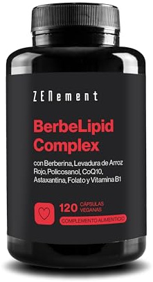 BerbeLipid Complex - Berberin, Rotschimmelreis, CoQ10-120 Kapseln | mit Policosanol, Astaxanthin & Folat (Calcium-L-Methylfolat) - Eigene Rezeptur, Vegan - 1 täglich, 4 Monate
