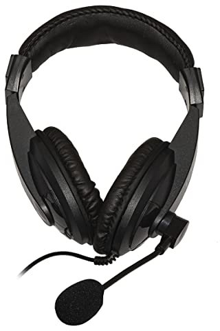 LINK LKHS1X35 Audio-Kopfhörer mit Mikrofon-Drehanschluss, Schwarz, 1 x 3,5 mm