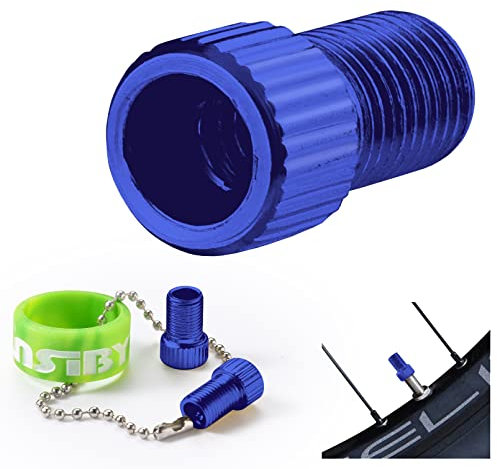 PANSIBY Fahrradventil Adapter, Fahrrad Ventil-Adapter DV & SV, Französisches Dunlop Ventil Adapter mit Schlüsselanhänger, Sclaverand Dunlopventil auf Auto AV Autoventil, Schrader Presta für Fahrräder