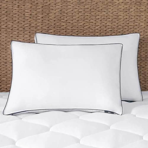 Serta Ocean Breeze atmungsaktives Hotelqualität, mittelfest, verstellbares Stützbettkissen für Seiten-, Rücken-, Bauchschläfer, Queen-Size-Bett (1 Stück), Weiß