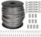 AKOLAFE 30M Garden Wire for Climbing Plants 2mm Steel Wire Rope PVC Coated Picture Hanging Wire Kit Heavy Duty Wire Trellis Kit with Vine Eyes, Locking Lug Nuts, Wire Rope Thimbles, Swage Clips