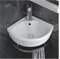 ARHAMS Vasque d'angle Suspendu Vasque à Poser, Lavabo Salle de Bain, Vasque Salle de Bain, Lave Main Gain de Place, Mini Lavabo en Céramique Blanche avec Trop-Plein (Color : 1-Petit)