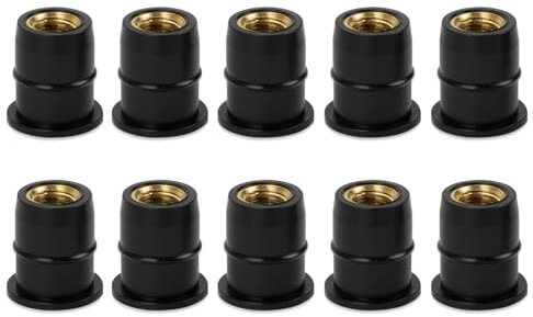 Motorrad M6 Windschutzscheibe Verkleidung Bolzen Gut Muttern, PSLER 10St 6mm Gummi-Windschutzscheiben-Schrauben für die Meisten Motorräder Ersatzzubehör Schwarz