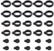 GORGECRAFT 30PCS 3 Sizes Anti-Lost Silicone Rubber Ring Black Adjustable Band 20mm/ 13mm/ 8mm Inner Diameter Loss-proof Pendant Holder for Pens Protective Device Keychains Office Daily Sport Supplies