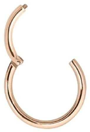 Piercing Clicker | Echte Goldringe | 585 + 750 Gelbgold Roségold Weissgold | Wahlweise mit einem echten Diamanten | Nase Ohr Intim | 48001-6 | (6 mm, 750 Rosegold)