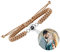 Personalisiertes Foto Armband Mit Verstecktem Bild im Stein - Runde Projektion 'Ich Liebe Dich' in 100 Sprachen für Herren Damen Paar Freundschaft - Einstellbares Seilband