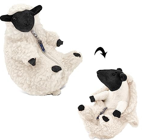 Kawaii Geschorenes Schaf Kuscheltier Plüschtier - Süße Geschenk Ziege Plush Stofftier Plüsch Spielzeug - Lustige Ostern Weihnachten Valentinstag Geburtstag Geschenke für Kinder Frauen Mädchen Jungen