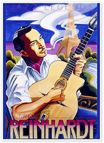 Django Reinhardt Poster von Roger Pearce 90 x 120 cm Wandbilder Wanddeko