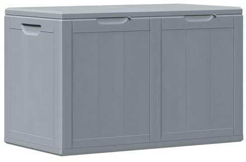 vidaXL Garten-Aufbewahrungsbox 180 L Grau PP-Holzoptik