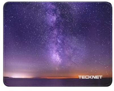 TECKNET Mouse Mat 270 x 210 x 3 mm Gaming Mouse Pad, Non-Slip Rubber Base, Waterproof Surface, Stitched Edges Mouse pad, Compatible with Laser and Optical Mice