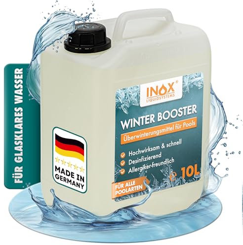 INOX® - Effektiver Winter Booster 10L | Pool Wintermittel | Winterschutzmittel für Pools | Wintermittel für Pool | Pool Überwinterungsmittel Algizid | Einfache Winter Poolpflege