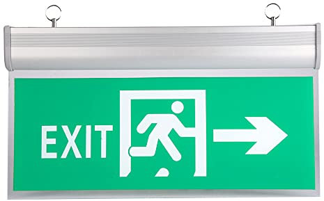 Yuehuamech LED Notausgang Beleuchtung Zeichen Decke Wand Sicherheit Evakuierung Indikator Guide Fitting Notausgang für Supermarkt Hotel Krankenhaus Schule