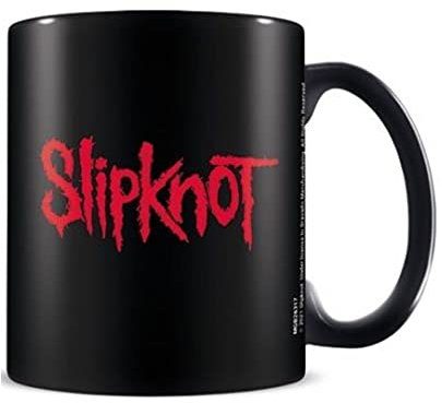 Pyramid International Slipknot Logo Kaffeetasse, 315 ml, Schwarz, Keramik oder Porzellan, Tasse mit Griff, Rund, Isoliert, Spülmaschinenfest, 1 Stück