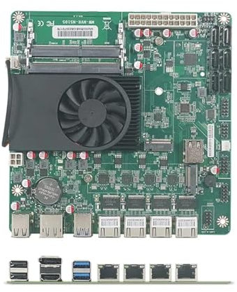 HKUXZR NAS Motherboard N5105,4 Port i226/ i225 2.5GbE LAN,2XM.2 NVMe, 6*SATA3.0,2*DDR4, Mini ITX Soft Router VPN Openwrt Barebone Micro Appliance DIY