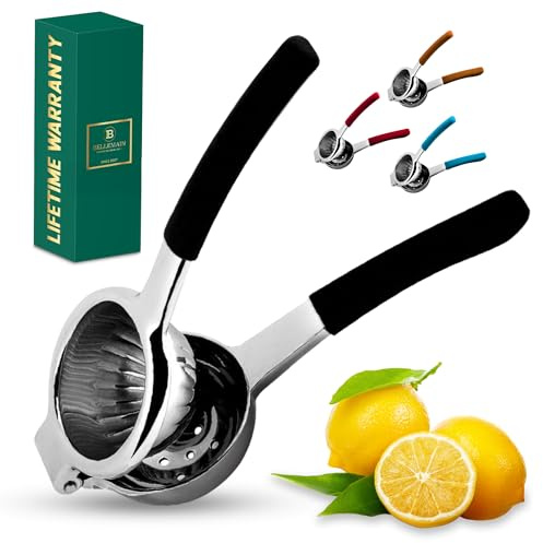 Bellemain Metal Lemon Squeezer, Stainless Steel Citrus Juicer, black