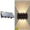 ZVO Solarleuchte für Außen, Solar Wandleuchte Außen 6LED Up and Down Warmweiß Leuchten Dekorative Beleuchtung IP65 Wasserdicht Kabellos Solarlampen für Aussen Garten Balkon Terrasse Garage(1 Stück)