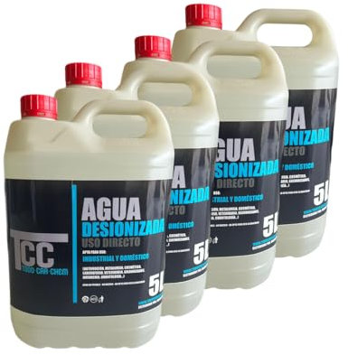 Agua destilada 4 garrafas x 5 litros - TCC- Agua desionizada Multiples usos