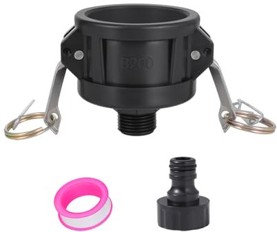 Walkinginrain IBC-Adapter für Wassertank-Ablaufadapter, 275 (330 Gallonen), CamLock auf 1,9 cm Gartenschlauch-Außengewinde