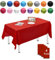 MORAINJAY 4 Stück 137cmx274cm Rechteckig Einweg Tischdecke, Rot Wasserdicht Fleckschutz Tischdecken für Geburtstagsfeier,Hochzeit, Weihnachten, Kindergeburtstag, Esszimmer, Garten,Party