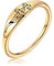 Joliernelle Gold Geburtsblume Mai Ring Personalisiertes Geschenk für Damen Siegelring Größe 57