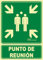 IberNorma SB4106 Señal evacuación Punto de Reunión 21x30cm Clase B D≤10m PVC Luminiscente Homologada nueva UNE 23034:2023 (Clase B)