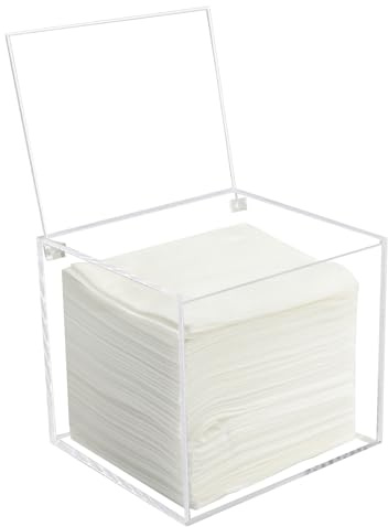 Watpot Disposable Face Towel Storage Box Compatible with Facial Towel XL, Acrylic Disposable Face Towelette Holder Container, Clear