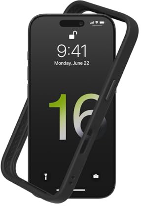 RhinoShield Bumper Case kompatibel mit [iPhone 16 Pro Max] | CrashGuard - Stoßdämpfende Schutzhülle im schlanken Design - 3.5 Meter Fallschutz - Schwarz