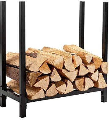 MYVVKIA Brennholz-Lagerregal, Eisen- und Holzregal, kreatives bodenmontiertes Brennholzstapel-Lagerregal, Holzlagerregal