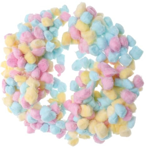 DRESSOOS Batuffoli Di Cotone Morbidi Per Ragazzo Ragazza Ragazza Palline Colorate Rosa Giallo Blu Per Detergere Viso Rimozione Trucco e Artigianato Leggeri e Pratici Per Uso Quotidiano