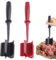 2 Pieces Meat Masher,Versatile Mince Meat Masher,Handheld Meat Chopper,Mince Masher,for Home Kitchen Hamburger Meat,Beef,Potato, Fruit (Black,Red)