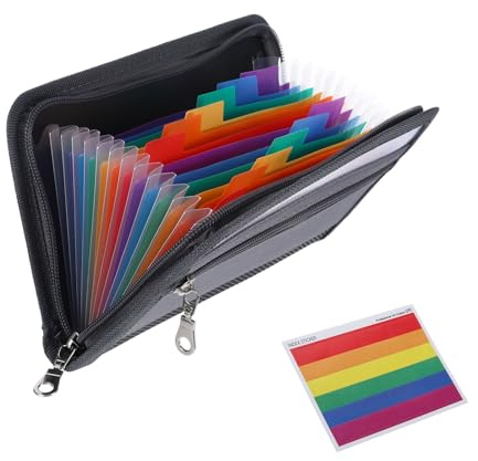 Fächermappe A6 Mappen Tasche für Unterlagen Reiseunterlagen Dokumenten Organizer Mappe mit Fächern Dokumententasche Dokumentenmappe a5 Ordner Geld Sparen Mappe Schulsachen Folder Urkundenmappe