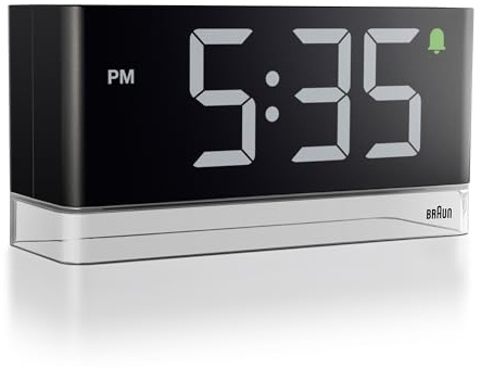 Braun BC27B Wecker Digital | Digitaler Wecker mit Licht | LED-Display | Ansteigender Weckton | Touch-Schlummer | Helligkeitsautomatik | 12/24h | Tischuhr | Wecker Laut für Tiefschläfer | 18x9cm