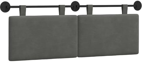vidaXL Hängendes Kopfteil Dunkelgrau Cordstoff, Modernes rechteckiges Wandkopfteil, platzsparendes, weich gepolstertes Kopfteil, minimalistisches Wohnmöbeldesign