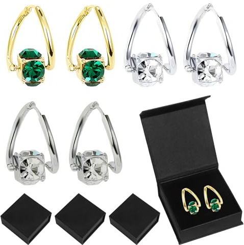 3 Paar Lymphvity Magnetherapy Germanium Ohrringe,Magnet Ohrringe Damen,Damen Magnetohrringe Erhältlich Farbecht Strapazierfähigleicht Und Angenehm Tragen Mit 3 Geschenkbox