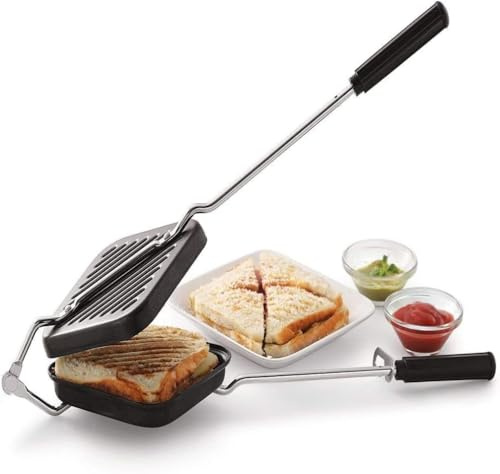 SWACRAFT Multifunction Double Sided Sandwich Hand Toaster, Sandwich Maker Grill, Hand Toaster, Grill Sandwich Maker, Gas Sandwich Toaster | 40x15.24x2.5 cm