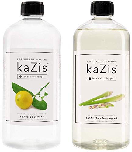 KAZIS® I Zitrone + Lemongras I 2 x 1 Liter I Für alle katalytischen Lampen