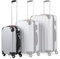 Monzana® Koffer Handgepäck ABS Hard Case 4 Rollen Teleskopgriff Zahlenschloss Kantenschutz Reisekoffer Hartschalenkoffer Rollkoffer Trolley Silber M