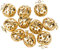 Kleenes Traumhandel Motivglöckchen-Set: 10 Stück, goldfarbener Apfel, 25x25 mm inkl. Öse