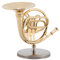 Instrument Ornament vergoldet Miniatur Waldhorn Ornament Replica Musical Modell mit Etui für Weihnachten Geburtstagsgeschenke