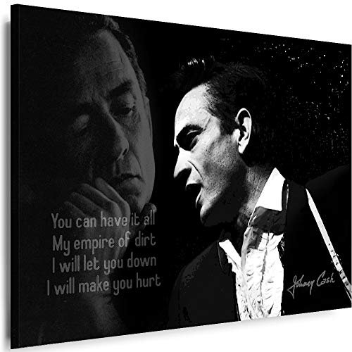 Myartstyle - Bilder Johnny Cach Band 100 x 70 cm Leinwandbild XXL - Wandbild 1 Teilig - Gerahmter Kunstdruck Musik w-s-2023-111