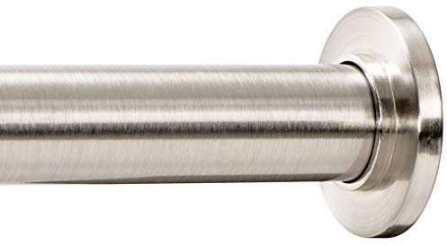Ivilon Tension Curtain Rod - Spring Tension Rod for Windows or Shower, 24 to 36 Inch. Brushed Nickel