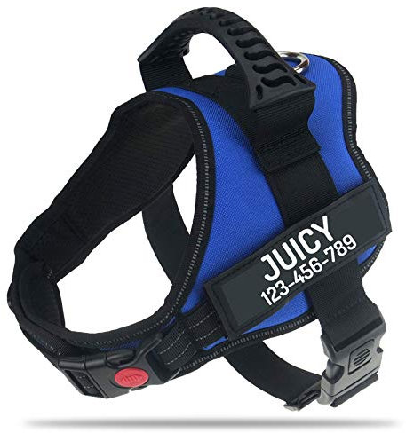 PawPawify Hundegeschirr gegen Ziehen, mit personalisierbarem Namen und Telefonnummer, strapazierfähig, verhindert Zerren, Ziehen oder Würgen, für Training und Spazierengehen