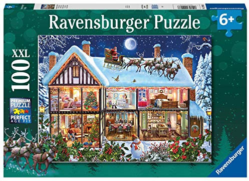 Ravensburger Christmas at Home 100 Piece Jigsaw Puzzles for Kids Age 6 Years Up - Extra Large Pieces